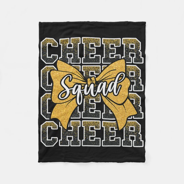 Gul Cheer Squad Rolig Sport Cheerleader Cheerle Fleecefilt (Framsidan)