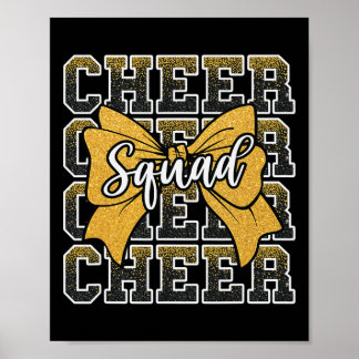 Gul Cheer Squad Rolig Sport Cheerleader Cheerle Poster