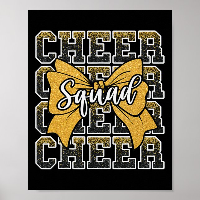 Gul Cheer Squad Rolig Sport Cheerleader Cheerle Poster (Framsidan)