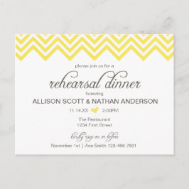 Gul Chevron repetition middag inbjudan vykort