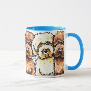 Gul chokladLabradoodles konst Mugg