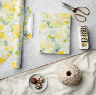 Gul Citron Abstrakt Födelsedag Presentpapper