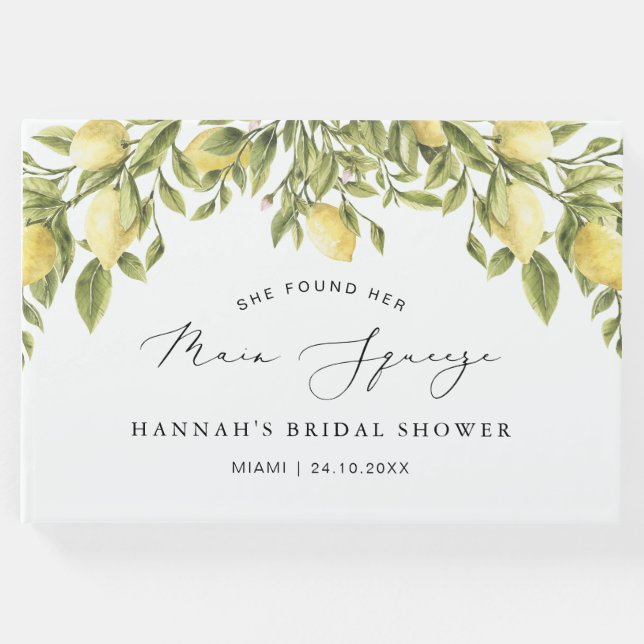 Gul citron amalfi kust Bröllopsfest Gästböcker (Framsida)