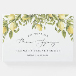 Gul citron Amalfi-kusten Bröllopsdusch Gästböcker