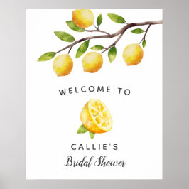 Gul Citron Bröllopsfest Välkomstskylt Poster