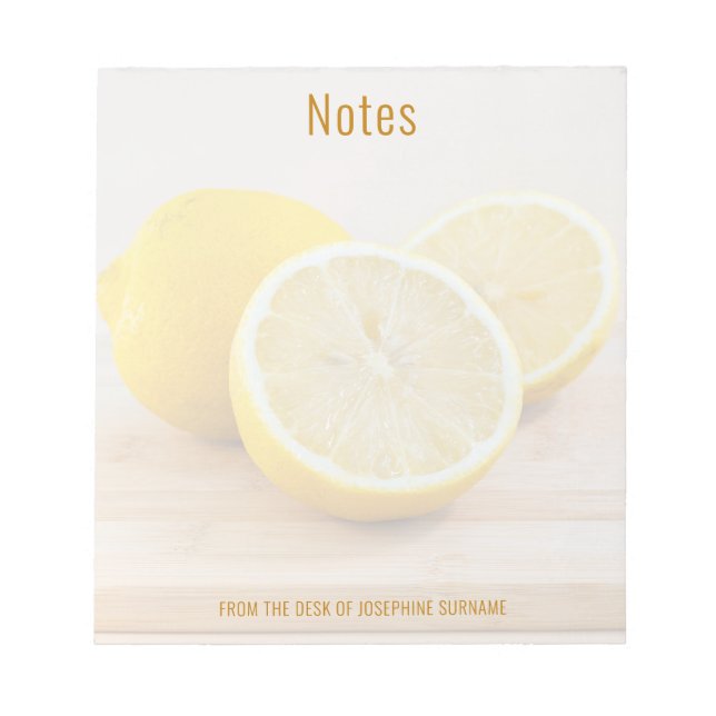 Gul Citron Citrus Matfotografering Stilleben Anteckningsblock (Framsida)
