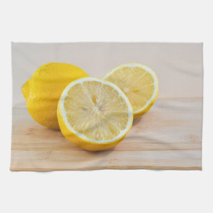 Gul Citron Citrus Matfotografering Stilleben Kökshandduk