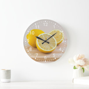 Gul Citron Citrus Matfotografering Stilleben Stor Klocka