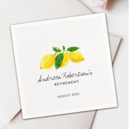 Gul Citron Enkel Citrus Akvarell Pensionering Pappersservett