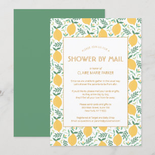 Gul Citron Grönska Bebis Shower via Post  Inbjudningar