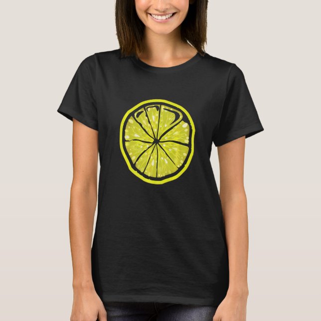 Gul Citron Kostym   Matchande Halloween Kostym T Shirt (Framsida)