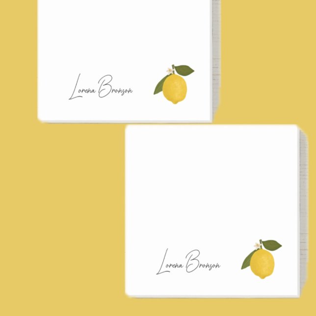 Gul citron med gröna blad | Frisk citrus  Post-it Block (Skapare uppladdad)