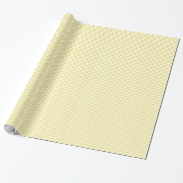 Gul citron och vit sicksack-mönster presentpapper (Utrullad)