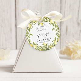 Gul Citron Sorrento Medelhavet Bröllopsfest Gåvor Etiketter