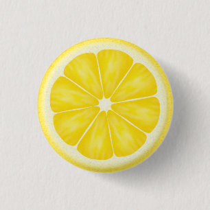 Gul citroncitrusfruktskiva knapp