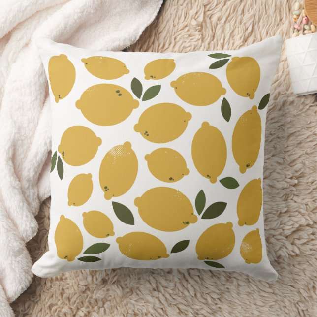 Gul citrondesign kudde (Filt)