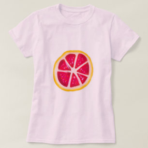 Gul citrus grapefruktskiva för shock rosa tee shirt