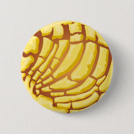 Gul Concha Pan Dulce Mexikansk Brödgrafik Knapp