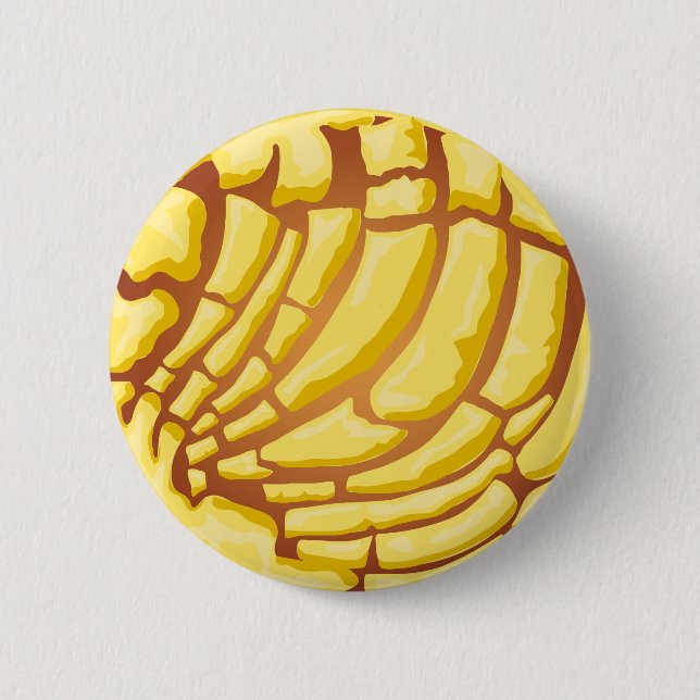 Gul Concha Pan Dulce Mexikansk Brödgrafik Knapp (Framsida)