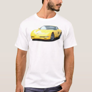 Gul Corvette Z06 tävlingbil Tee Shirt