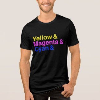 Gul & Cyan & Magenta & Svart T Shirt