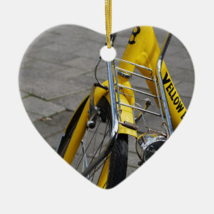 Gul cykel Amsterdam Julgransprydnad Keramik