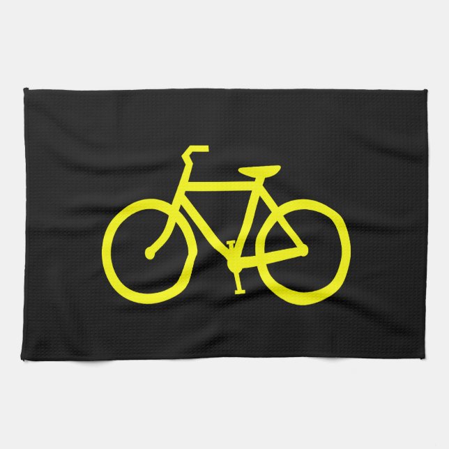 Gul cykel kökshandduk (Horisontell)