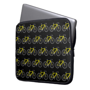 Gul cykel på svart bakgrund laptop fodral