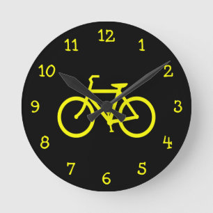 Gul cykel rund klocka