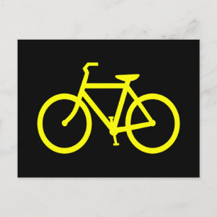 Gul cykel vykort