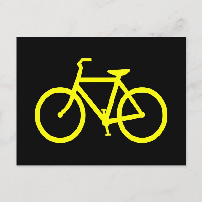 Gul cykel vykort (Framsida)