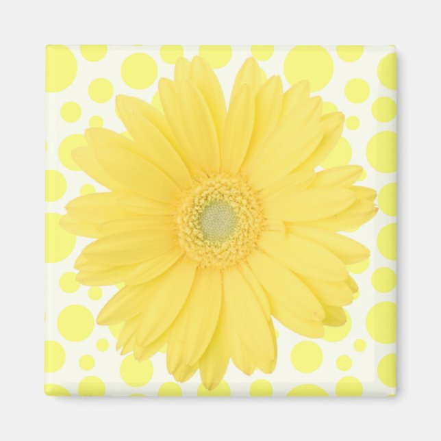 Gul Daisy-magnet Magnet (Framsidan)