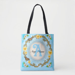 Gul Daisy-monogram Tygkasse