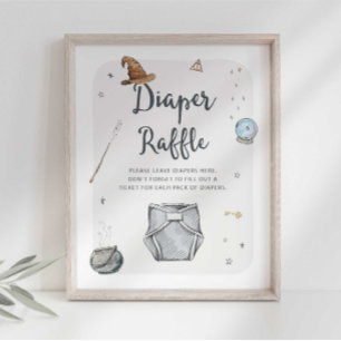 Gul Diaper Raffle-skylt Poster