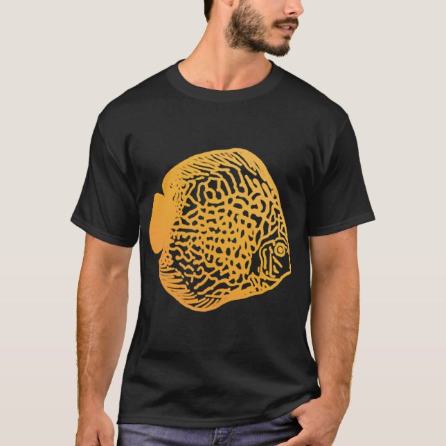 Gul Discusfisk T Shirt (Framsida)