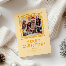 Gul Doodle Fotoram Jul Julkort