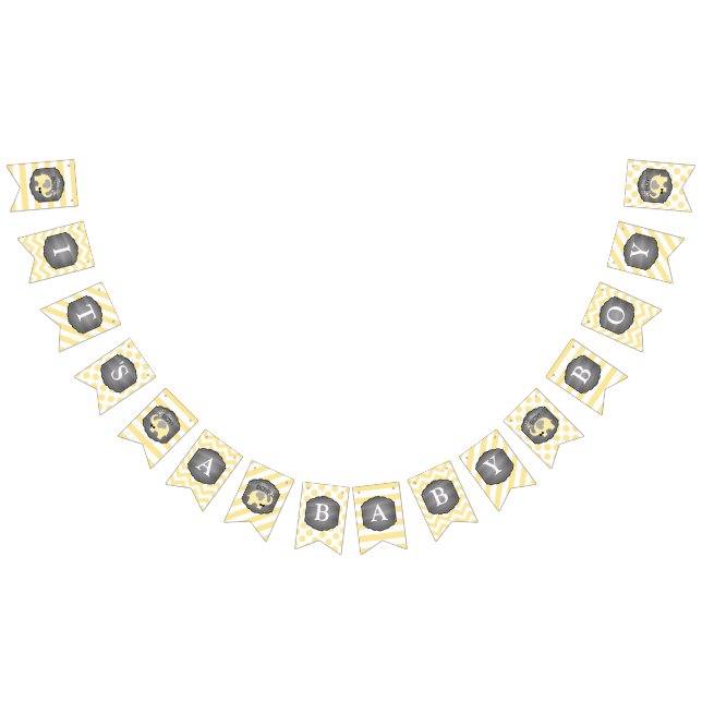 Gul elefantflugababy shower vimplar (Alla)