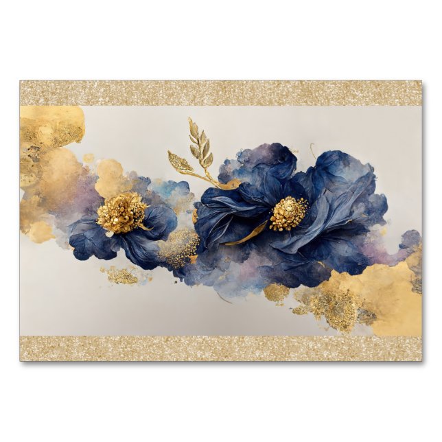 Gul Elegant Blomma Bordsnummer (Framsidan)