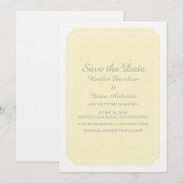 Gul Elegant Spara datum inbjudan