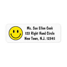 Gul Emoji-retur Returadress Etikett