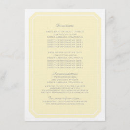 Gul Enkel Elegant Informationskort Tilläggskort