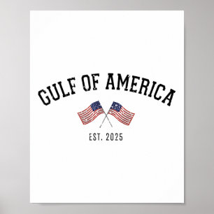 Gul-f Retro of America Est 2025 USA American Flagg Poster