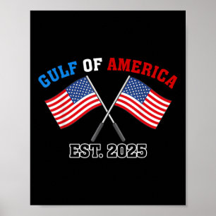 Gul-f Retro of America Est 2025 USA American Flagg Poster
