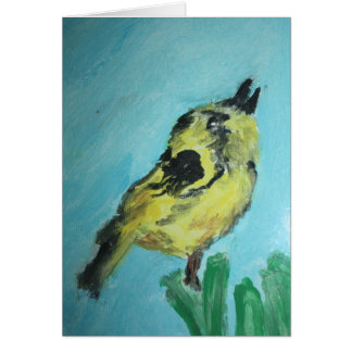 Gul fågel hälsningskort