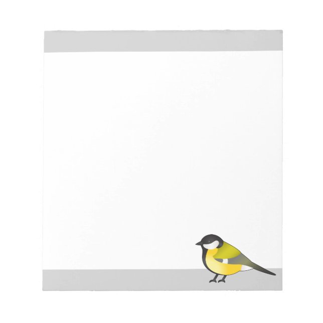 Gul Fågel Parus Major Tecknad Illustration Anteckningsblock (Framsida)