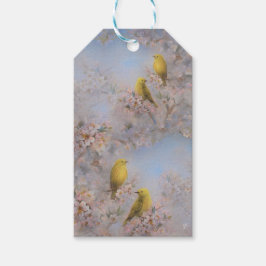 Gul fågel presenttagg presentetikett