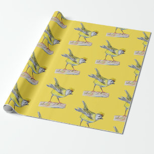 Gul fågel som slår in papper, 30 i x 6 ft presentpapper