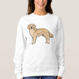 Gul Färgad Golden Retriever Hund Illustration T Shirt