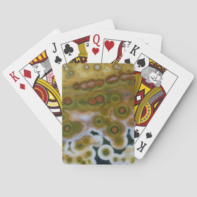 Gul Färgad Ocean Jasper Casinokort (Baksidan)