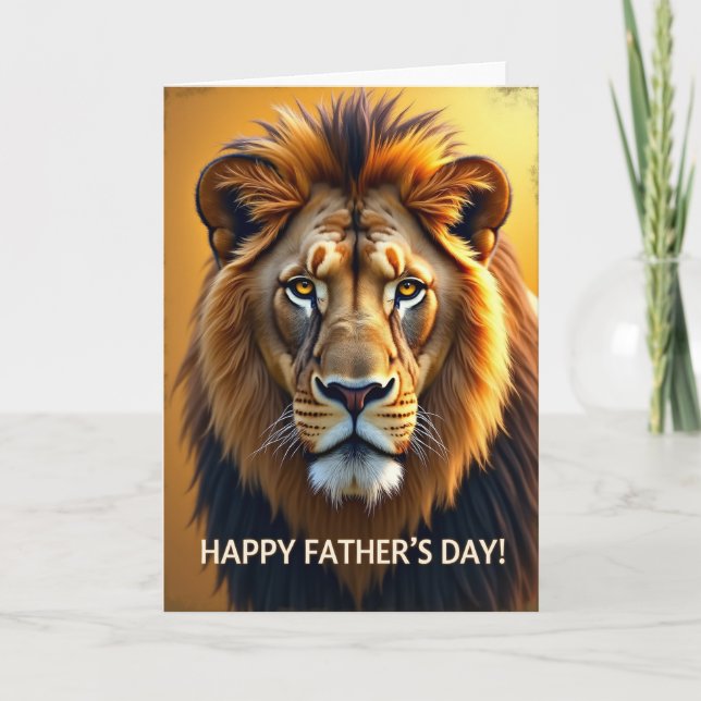Gul Fars dag Lejon Kort (Framsida)